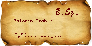 Balozin Szabin névjegykártya
